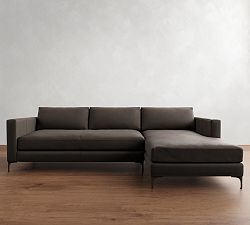 Jake Leather Chaise Sectional (111"&ndash;120")