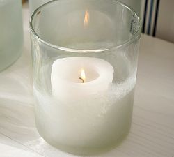 Montauk Frosted Handcrafted Glass Hurricane Candle Holder