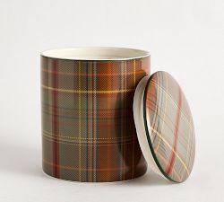 Woodrow Plaid Pet Treat Canister