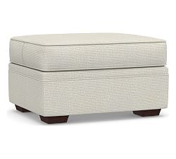 Open Box: Pearce Upholstered Ottoman - Performance Heathered Basketweave, Dove