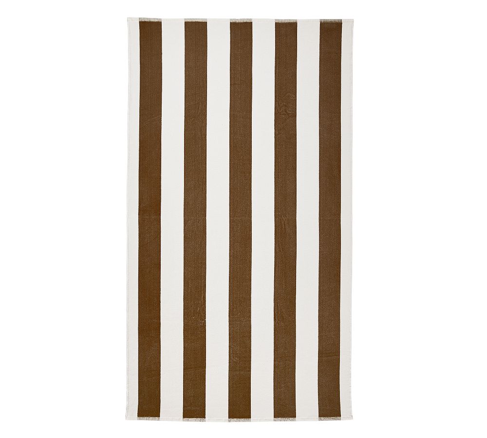 Classic Awning Striped Towel - Chocolate