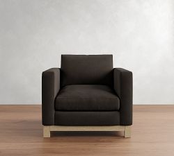 Jake Leather Seadrift Wood Base Chair