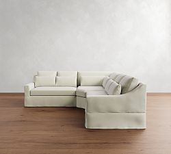 York Slope Arm Deep Seat Slipcovered 3-Piece L-Shaped Wedge Sectional (108")