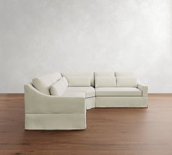 York Slope Arm Deep Seat Slipcovered 3-Piece L-Shaped Wedge Sectional (108")