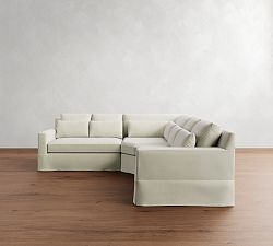 York Square Arm Deep Seat Slipcovered 3-Piece L-Shaped Wedge Sectional (108")