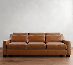 York Deep Slope Arm Leather Sofa (60"&ndash;95")