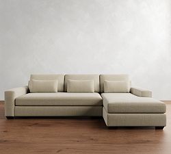 Big Sur Square Arm Deep Seat Chaise Sectional (105"&ndash;147")