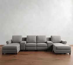 Cameron Roll Arm Power Reclining Double Chaise Sectional (132"&ndash;160)