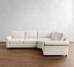 PB Comfort Roll Arm 3-Piece Wedge Sectional (117")