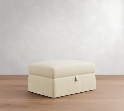 Carmel Wide Arm Slipcovered Sectional Storage Ottoman