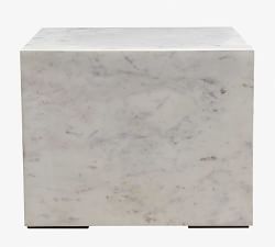 Iris Square Marble End Table (18")