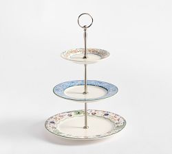 Botanical Bunny Stoneware Tiered Stand