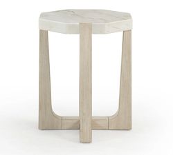 Jack Geometric Marble Accent Table (18")