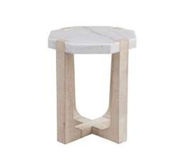 Jack Geometric Marble Accent Table (18")