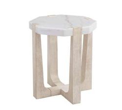 Jack Geometric Marble Accent Table (18")