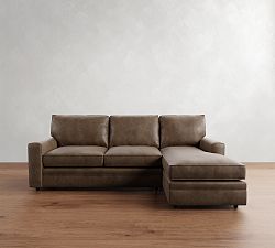 Pearce Square Arm Leather Chaise Sectional (104")