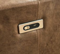 Turner Square Arm Leather Power Swivel Glider Recliner