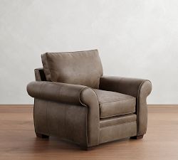 Pearce Roll Arm Leather Chair