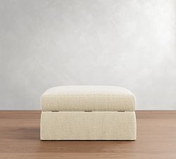 Carmel Wide Arm Slipcovered Sectional Storage Ottoman