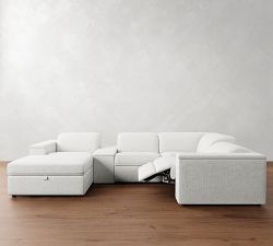 Ultra Lounge Square Arm Reclining 6-Piece Chaise Sectional (130")