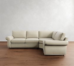 Pearce Roll Arm Reversible Reclining 4-Piece Wedge Sectional (120")