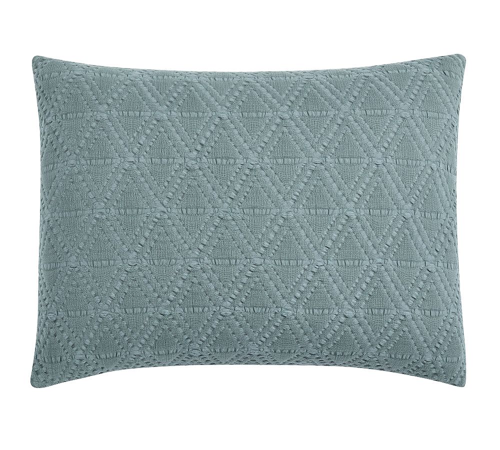 Diamond Matelasse Sham - Steel Blue, Standard