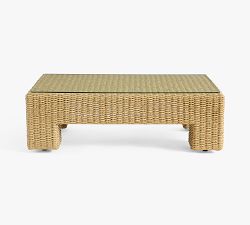 Kostas Wicker Rectangular Outdoor Coffee Table (50")