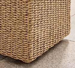 Kostas Wicker Square Outdoor Side Table (20")