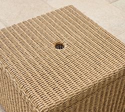 Kostas Wicker Umbrella Stand Side Table with Storage (20")
