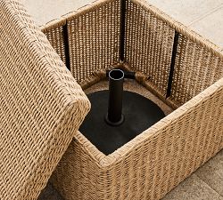 Kostas Wicker Umbrella Stand Side Table with Storage (20")