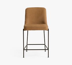 Layton Leather Metal Stool