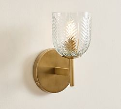 Evangeline Glass Leaf Sconce (13")