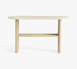 Cayman Concrete &amp; Eucalyptus Outdoor Console Table (52")