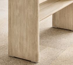 Cayman Concrete &amp; Eucalyptus Outdoor Console Table (52")