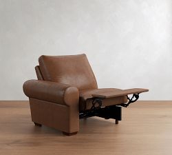 Build Your Own Big Sur Roll Arm Leather Power Reclining Sectional