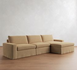 Sierra Slipcovered Modular Chaise Sectional (147")