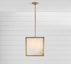 Manor Alabaster Square Outdoor Pendant (14")