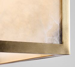 Manor Alabaster Square Outdoor Pendant (14")