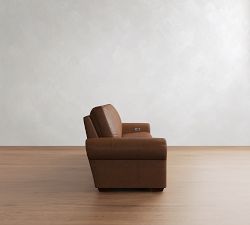 Big Sur Roll Arm Leather Power Reclining Sofa (84"&ndash;116")