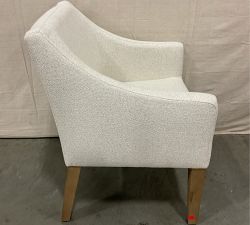 Open Box: Classic Slope Arm Upholstered Dining Armchair - Performance Boucle Oatmeal, Seadrift Legs