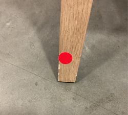 Open Box: Classic Slope Arm Upholstered Dining Armchair - Sunbrella® Performance Boss Herringbone Indigo, Seadrift Legs