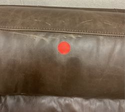 Open Box: Parker Square Arm Leather Power Swivel Glider Recliner with Heat and Massage, Down Blend Wrapped Cushions - Gravel Chocolate