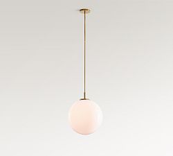 Harlow Milk Glass Round Pendant (16")