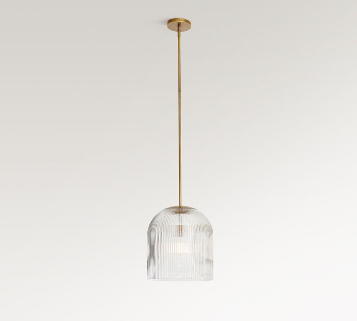 Cooper Ribbed Glass Pendant (10