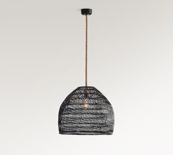 Flora Outdoor All-Weather Wicker Pendant (19"-22")