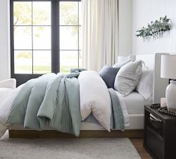 Jake Upholstered Wood Base Platform Bed