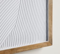 White Waves Plaster Textured Wall Art