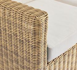 Huntington Wicker Square-Arm 4-Piece Outdoor Sectional (93")