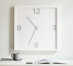 Wood Gallery Wall Clock - White