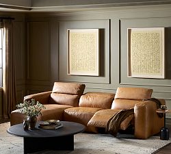 Lennox 3-Piece Leather Power Reclining Chaise Sectional (121")